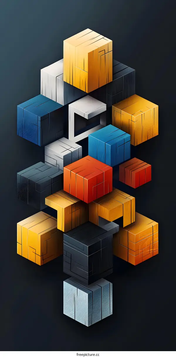Colorful 3D cubes