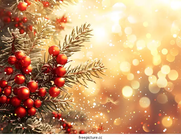 Holly branch with Christmas decoration