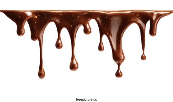 [Transparent Background PNG]Melted Chocolate Drips Close-up