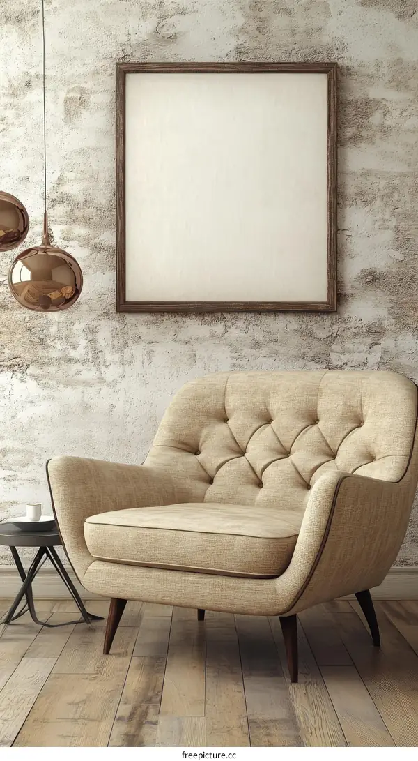 Empty Frame in a Cozy Living Room Setting