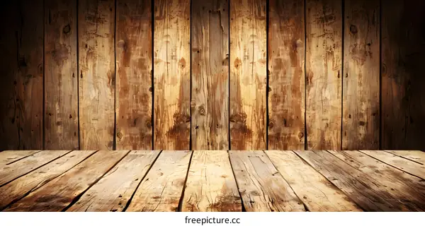 Rustic Wooden Background with Plank Floor
