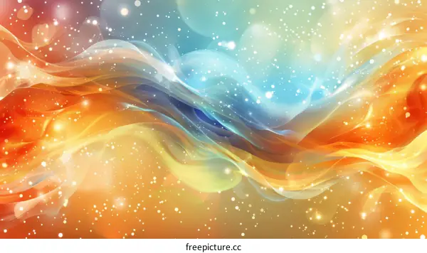 Abstract colorful glowing waves background