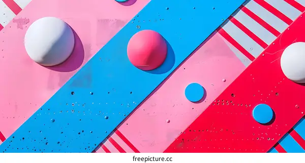 Abstract Geometric Shapes on a Colorful Wall