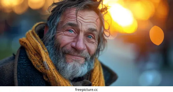 Portrait of a Senior Caucasian Man in a Warm Setting