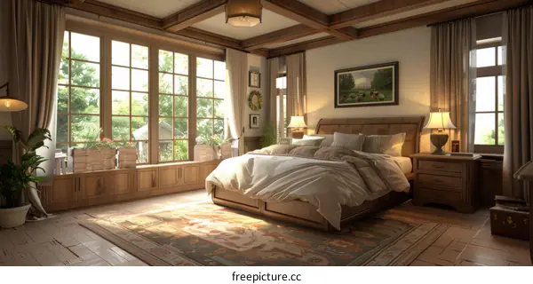 Rustic Wooden Bedroom Interior Design