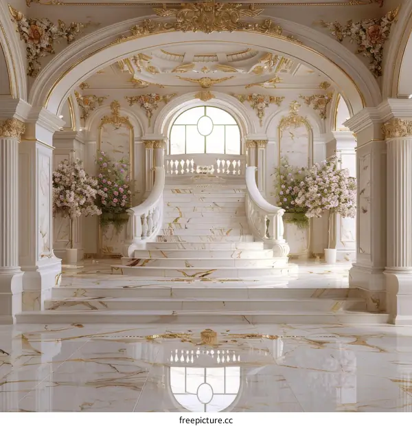 Grand Staircase in Lavish Hallway