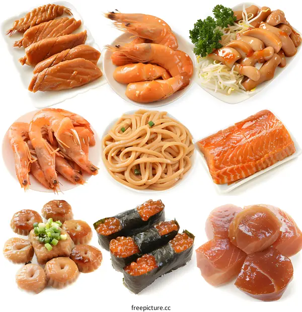 Seafood Platter with Various Japanese Dishes
