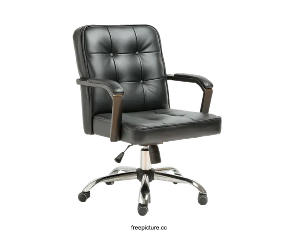 [Transparent Background PNG]Modern Black Leather Office Chair