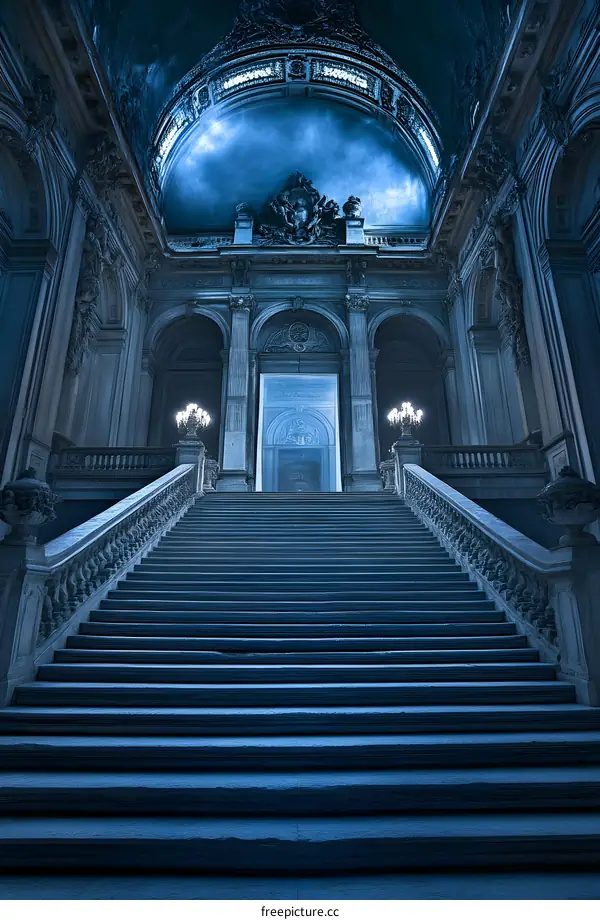 Stone Grand Staircase in Historic Building