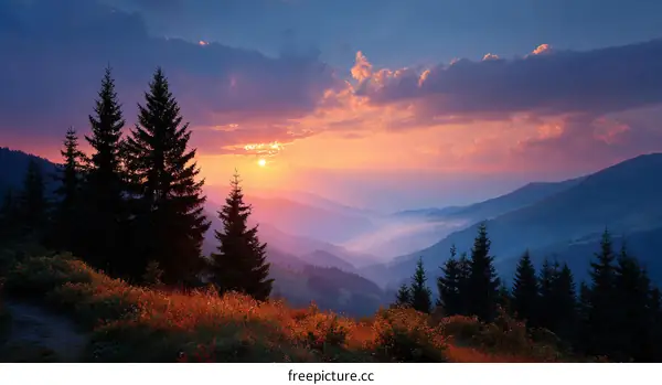 Majestic Mountain Sunrise Landscape