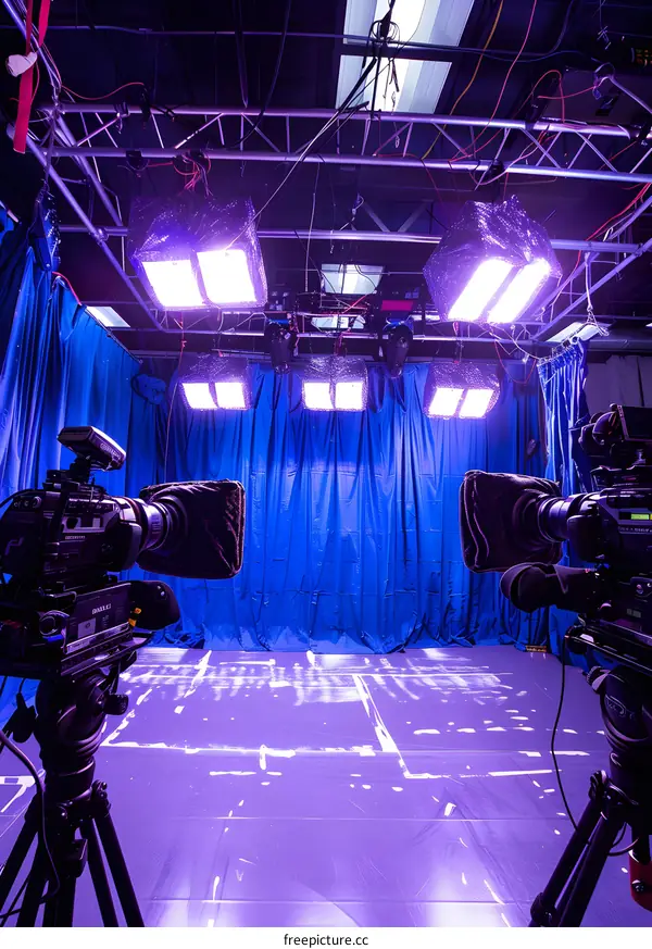 Studio Production With Two Cameras and Blue Screen