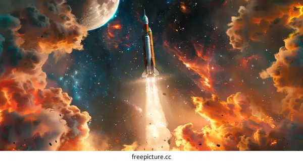 Rocket launch into space