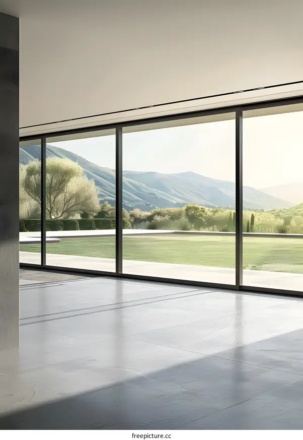 Large Glass Doors with a View of Green Hills