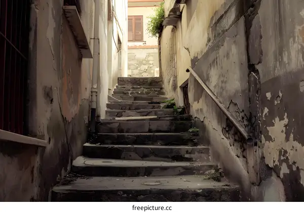 Stone Steps Leading Up To An Old Building