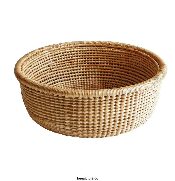 [Transparent Background PNG]Round Woven Rattan Storage Basket