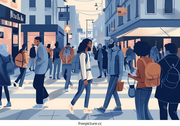 People Walking on a Busy Street in the City