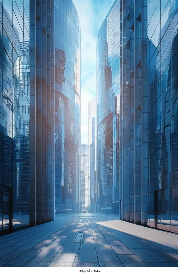 Modern Cityscape Skyline with Glass Buildings