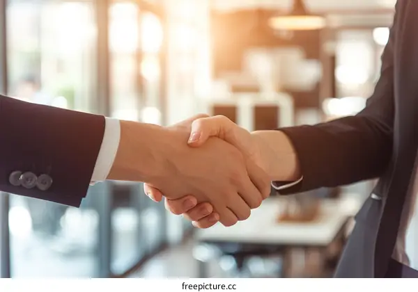 Business handshake agreement partnership success concept