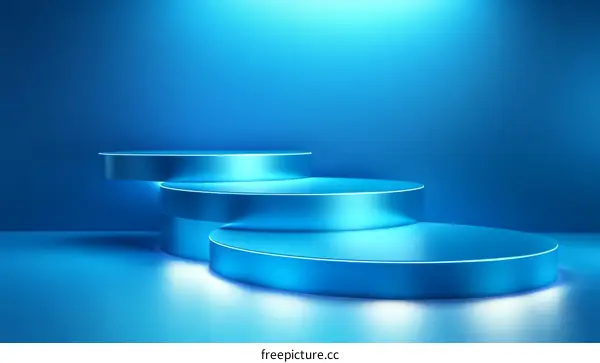 Modern Blue Product Display Podium