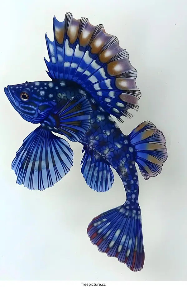 Blue and purple fish illustration
