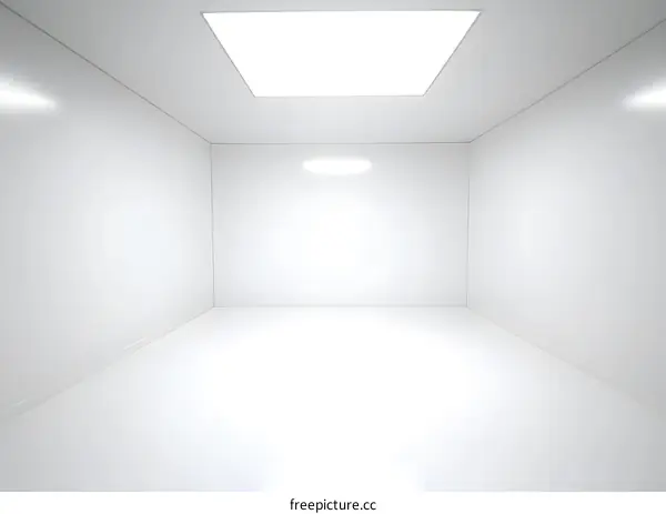 Minimalist White Room with a Single Light Source