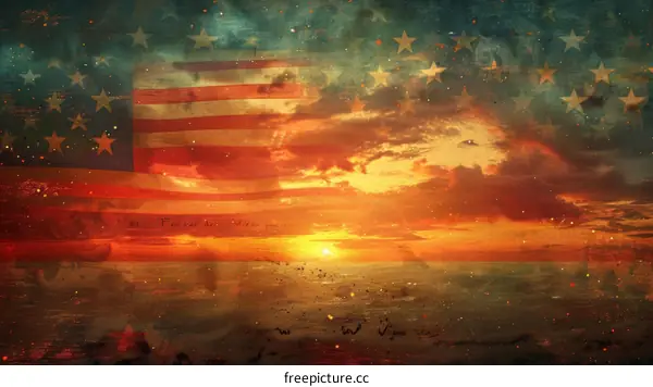 Patriotic grunge American flag background