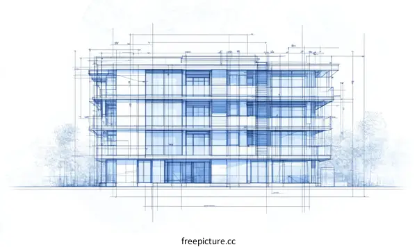 Architectural Blueprint of a Modern Building Design
