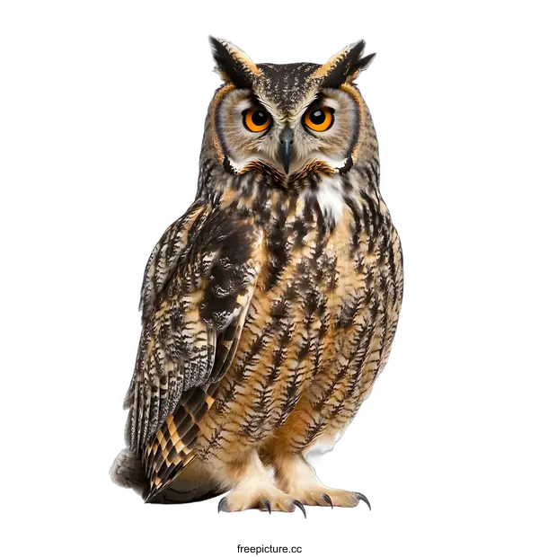 [Transparent Background PNG]Eurasian Eagle Owl Isolated on White Background