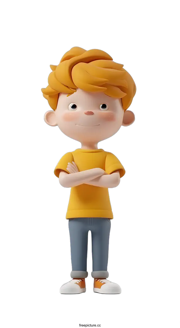 [Transparent Background PNG]3d cartoon character of a boy