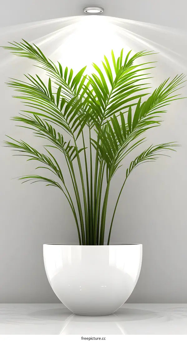 Indoor Plant in White Pot and White Background