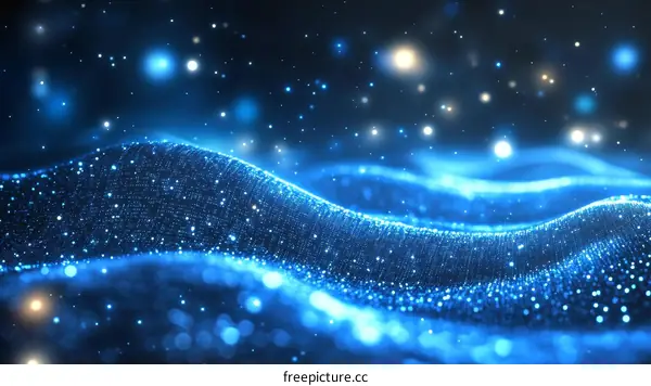 Abstract Blue Digital Wave Background
