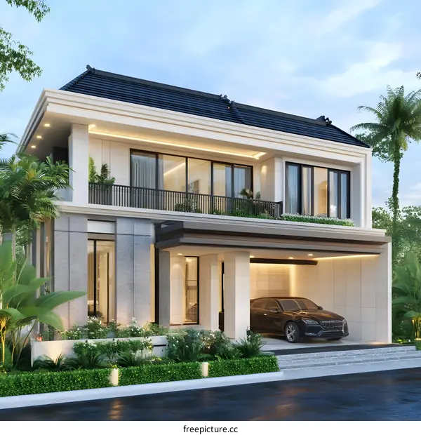 Modern Two Story House with Garage
