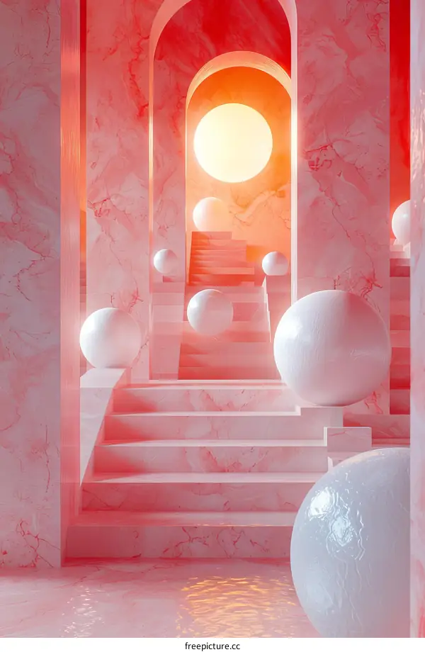 Abstract Pink Marble Interior Design
