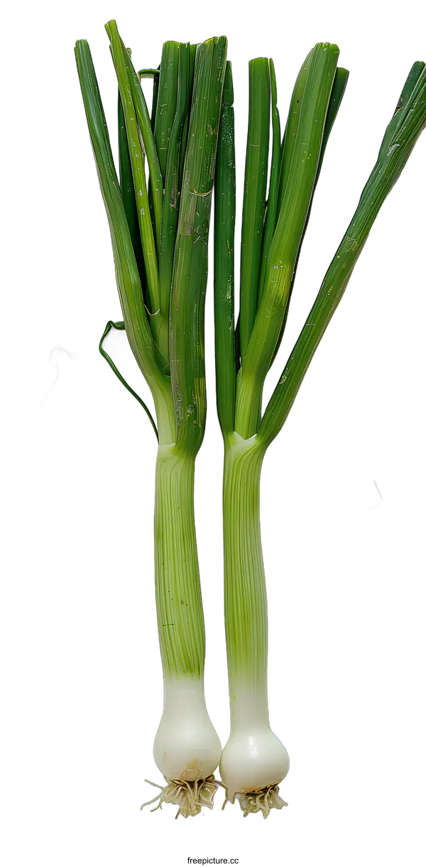 [Transparent Background PNG]Two Green Onions On A White Background