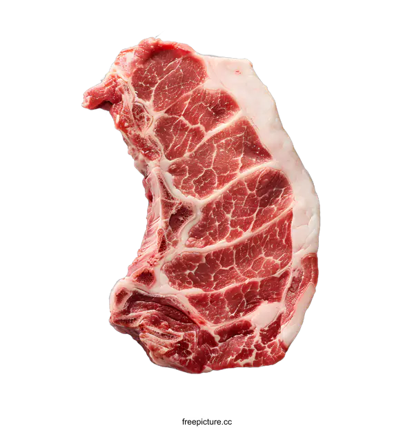 [Transparent Background PNG]Raw Pork Steak on White Background