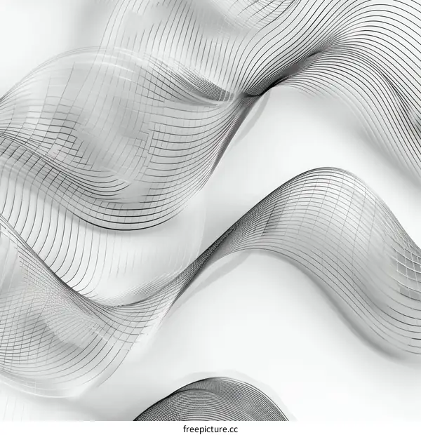 Black and white abstract background with smooth and wavy lines