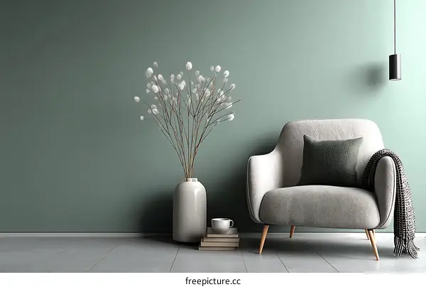 Modern Minimalist Living Room Scene Design