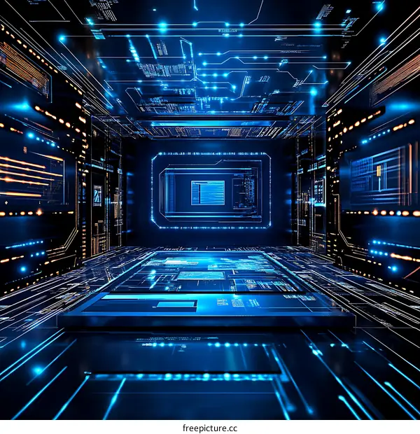 Futuristic Circuit Board Technology Illustration