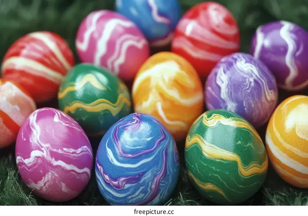 Colorful Easter Eggs Close-up