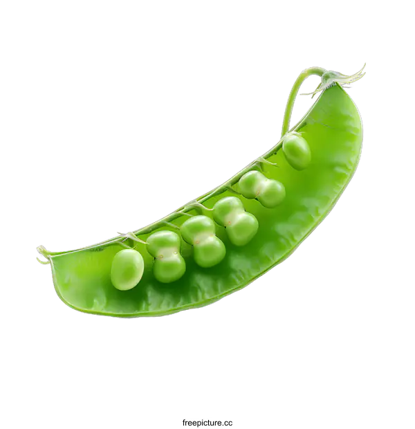 [Transparent Background PNG]Fresh Green Pea Pod Isolated on White Background