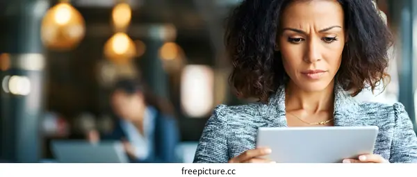 Young Woman Using Tablet in a Cafe