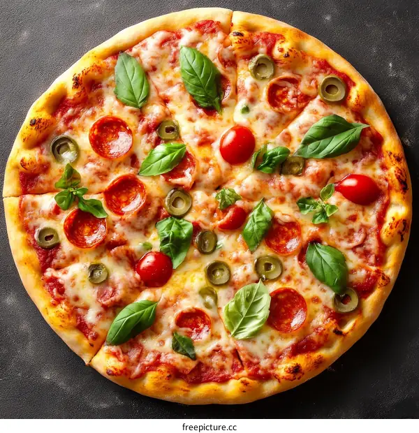 Delicious Pepperoni Pizza with Toppings