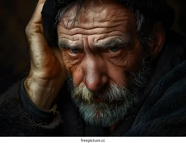 Portrait of an old man with a beard