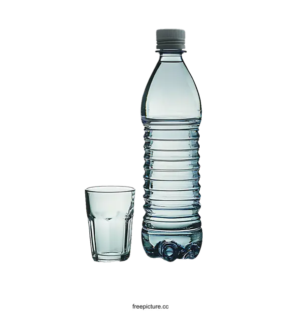 [Transparent Background PNG]Plastic Water Bottle and Glass