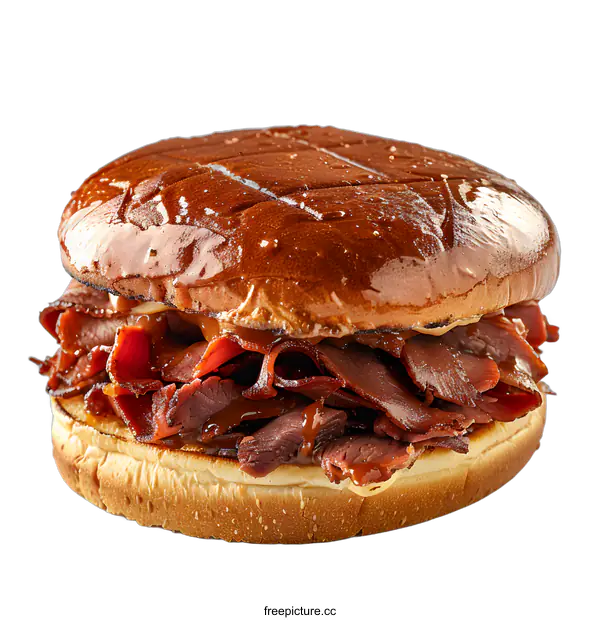 [Transparent Background PNG]Delicious Roast Beef Sandwich on White Background