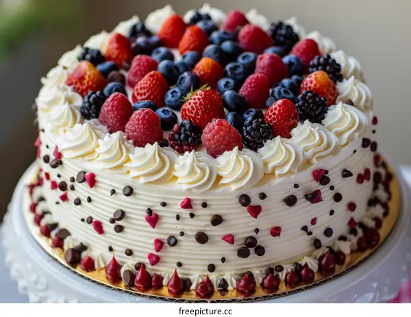 A Sweet Treat: Cake Decorated with Berries
