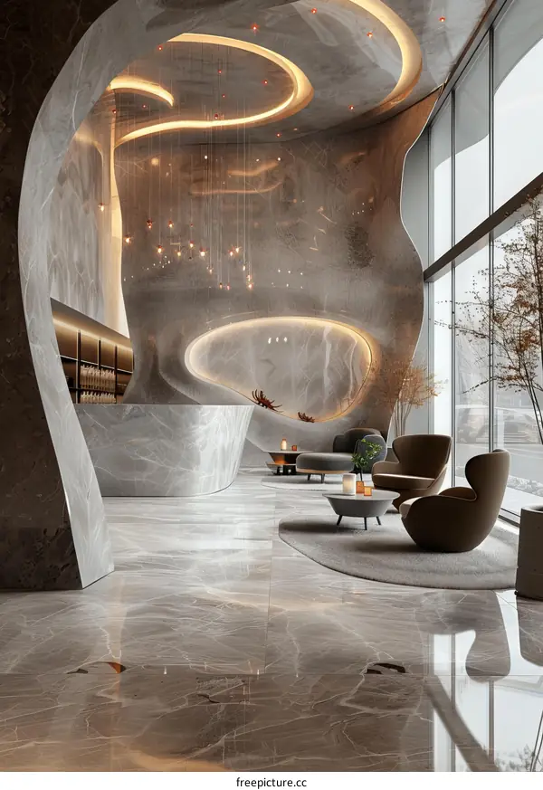 Grand and Stylish Hotel Lobby Interior Design