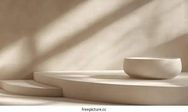 Beige Minimalist Empty Product Display Stage