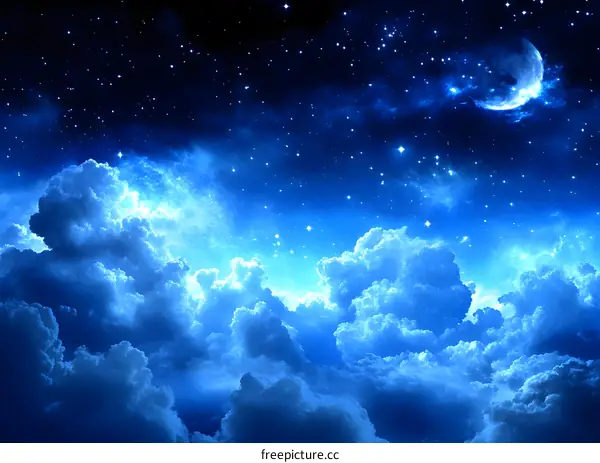 Night Sky with Clouds and Stars