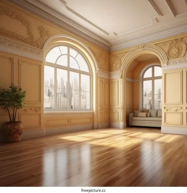Bright spacious room with large windows